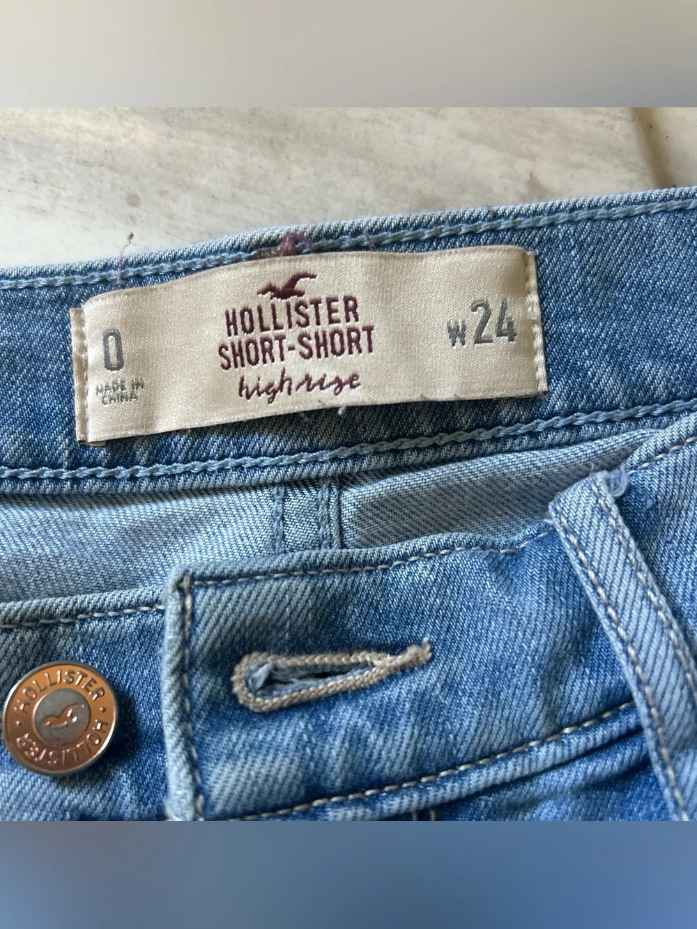 Hollister Light Blue Denim Short Shorts